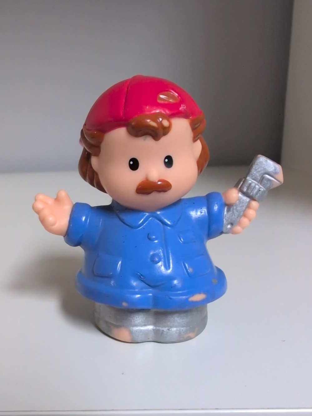 🩵3/$20🩵 Vintage Little People Mechanic Figure Toy 2001 Mattel Red Hat